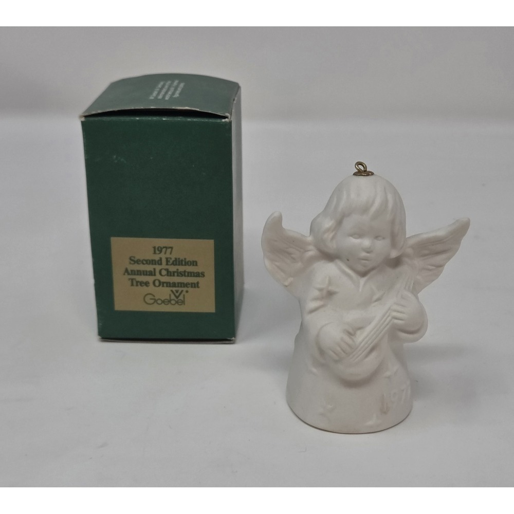 Goebel 1977 2nd Edition Angel Bell Christmas Ornament yellow Tree box